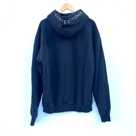 Jennifer Fisher Spell Out Oversized Black Hoodie Hoody Sweatshirt Pullover Small - Picture 5 of 11